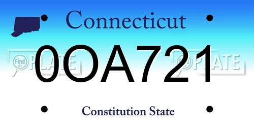 0OA721 Connecticut License Plate