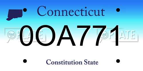 0OA771 Connecticut License Plate