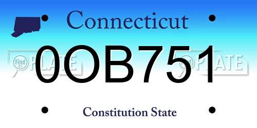 0OB751 Connecticut License Plate