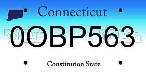 0OBP563 Connecticut License Plate
