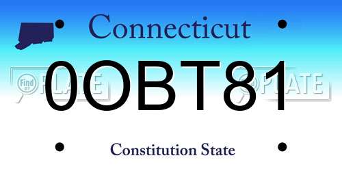 0OBT81 Connecticut License Plate