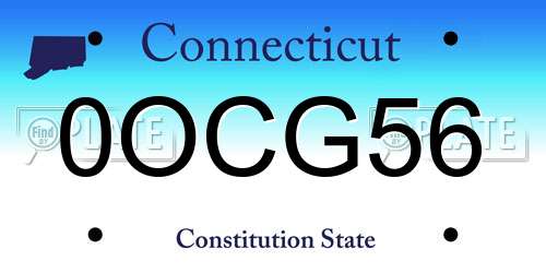 0OCG56 Connecticut License Plate