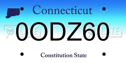 0ODZ60 Connecticut License Plate