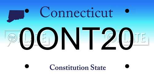 0ONT20 Connecticut License Plate