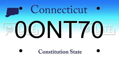 0ONT70 Connecticut License Plate