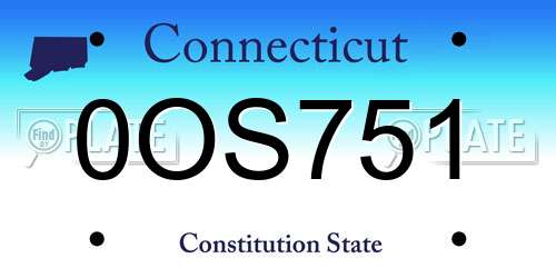 0OS751 Connecticut License Plate