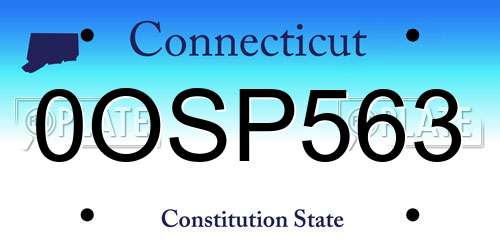 0OSP563 Connecticut License Plate
