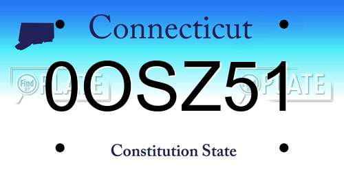 0OSZ51 Connecticut License Plate