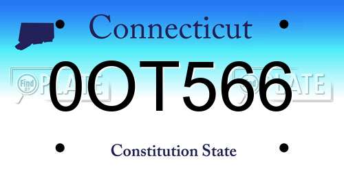 0OT566 Connecticut License Plate