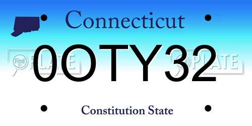 0OTY32 Connecticut License Plate