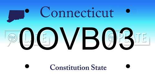 0OVB03 Connecticut License Plate