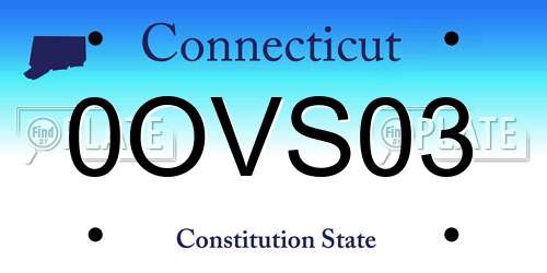 0OVS03 Connecticut License Plate