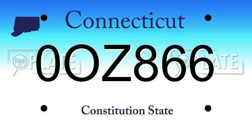 0OZ866 Connecticut License Plate
