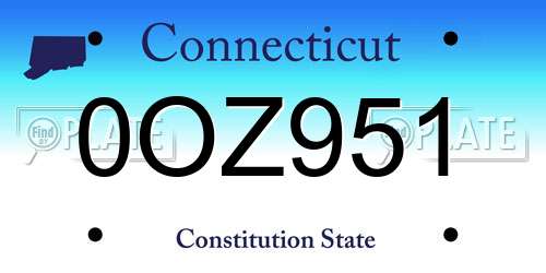 0OZ951 Connecticut License Plate