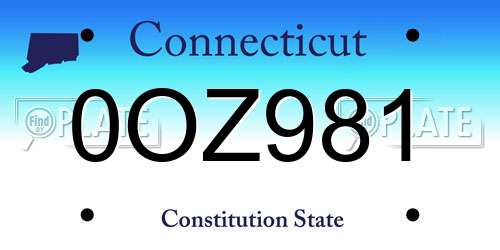 0OZ981 Connecticut License Plate