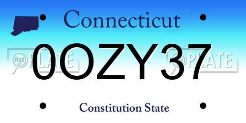 0OZY37 Connecticut License Plate
