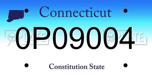 0P09004 Connecticut License Plate