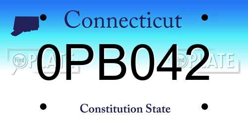 0PB042 Connecticut License Plate
