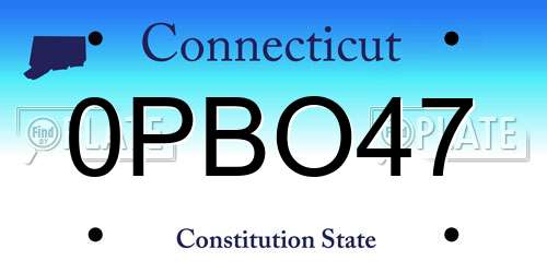 0PBO47 Connecticut License Plate