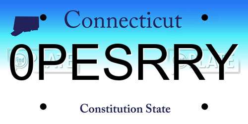 0PESRRY Connecticut License Plate