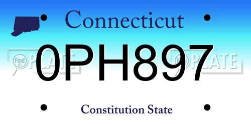 0PH897 Connecticut License Plate