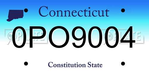 0PO9004 Connecticut License Plate