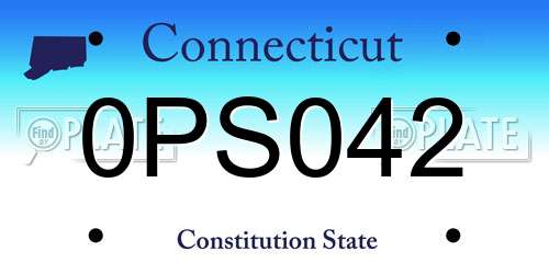 0PS042 Connecticut License Plate