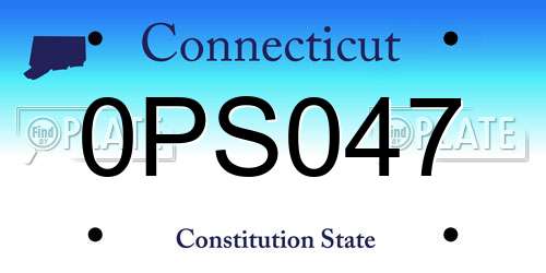 0PS047 Connecticut License Plate