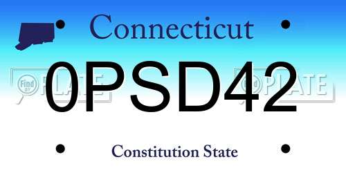0PSD42 Connecticut License Plate