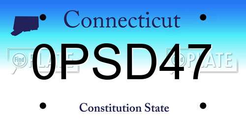 0PSD47 Connecticut License Plate
