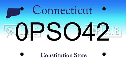 0PSO42 Connecticut License Plate