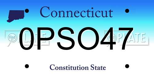 0PSO47 Connecticut License Plate