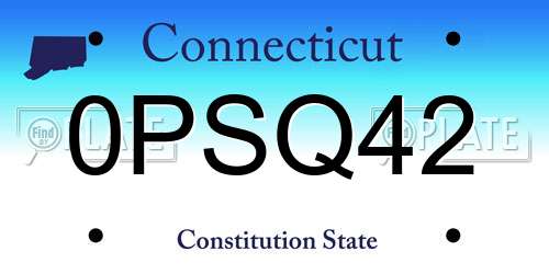 0PSQ42 Connecticut License Plate