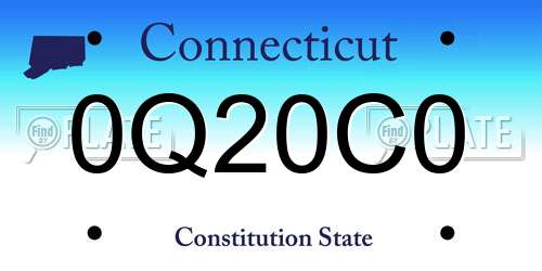 0Q20C0 Connecticut License Plate