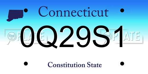 0Q29S1 Connecticut License Plate