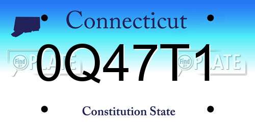 0Q47T1 Connecticut License Plate