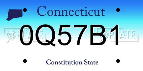 0Q57B1 Connecticut License Plate