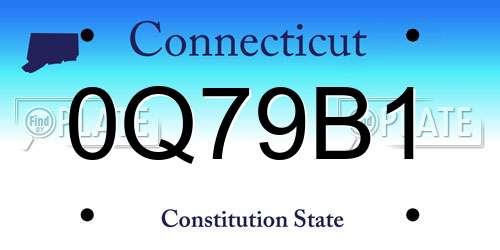 0Q79B1 Connecticut License Plate