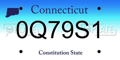 0Q79S1 Connecticut License Plate