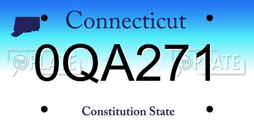 0QA271 Connecticut License Plate