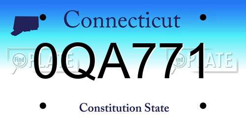 0QA771 Connecticut License Plate