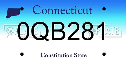 0QB281 Connecticut License Plate