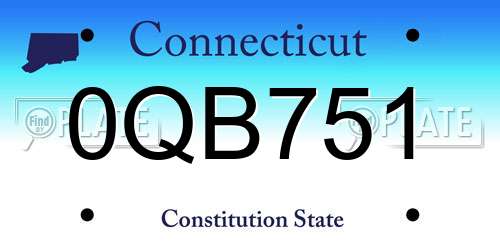 0QB751 Connecticut License Plate