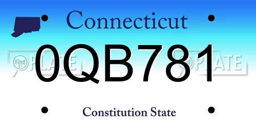0QB781 Connecticut License Plate