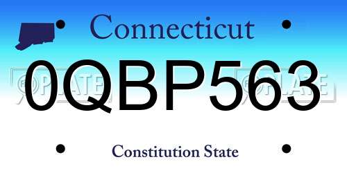 0QBP563 Connecticut License Plate