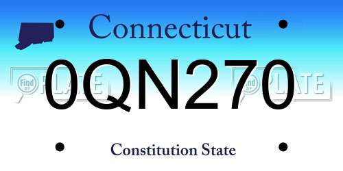 0QN270 Connecticut License Plate