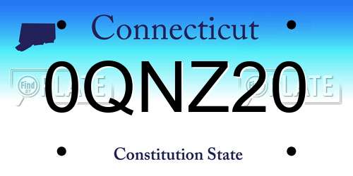 0QNZ20 Connecticut License Plate