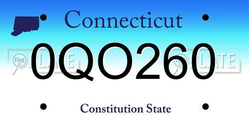 0QO260 Connecticut License Plate