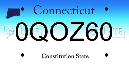 0QOZ60 Connecticut License Plate