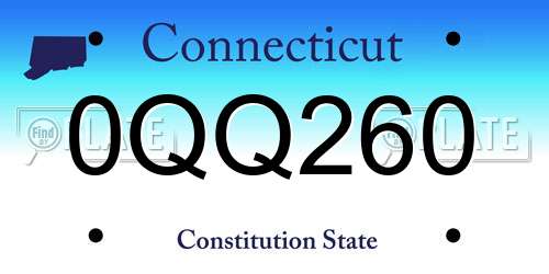 0QQ260 Connecticut License Plate